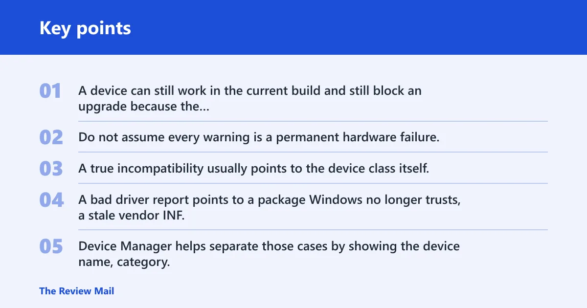Key points: What the compatibility message usually means