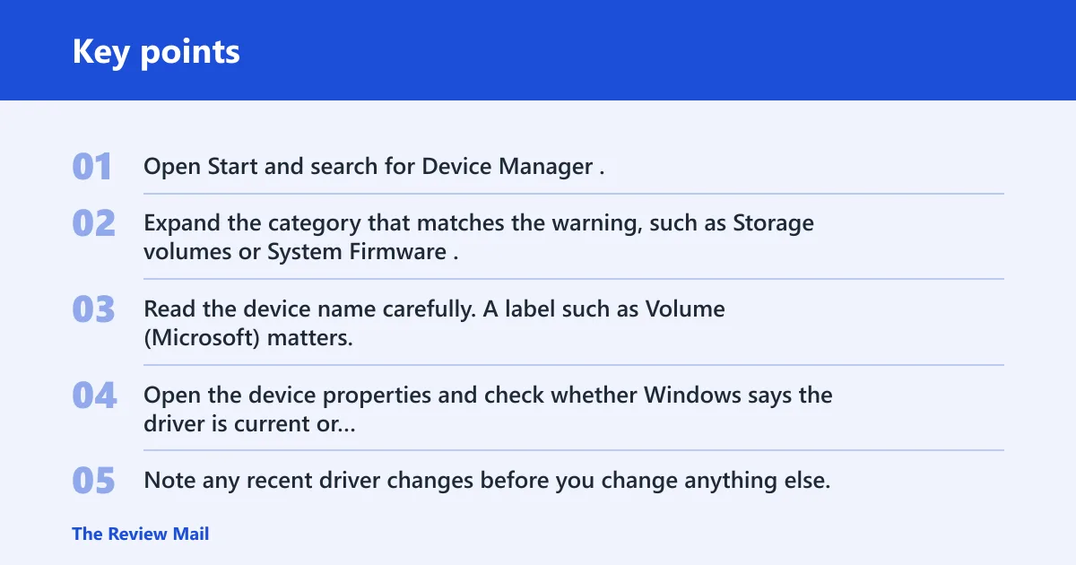 Key points: How do you find the incompatible device in Device Manager?