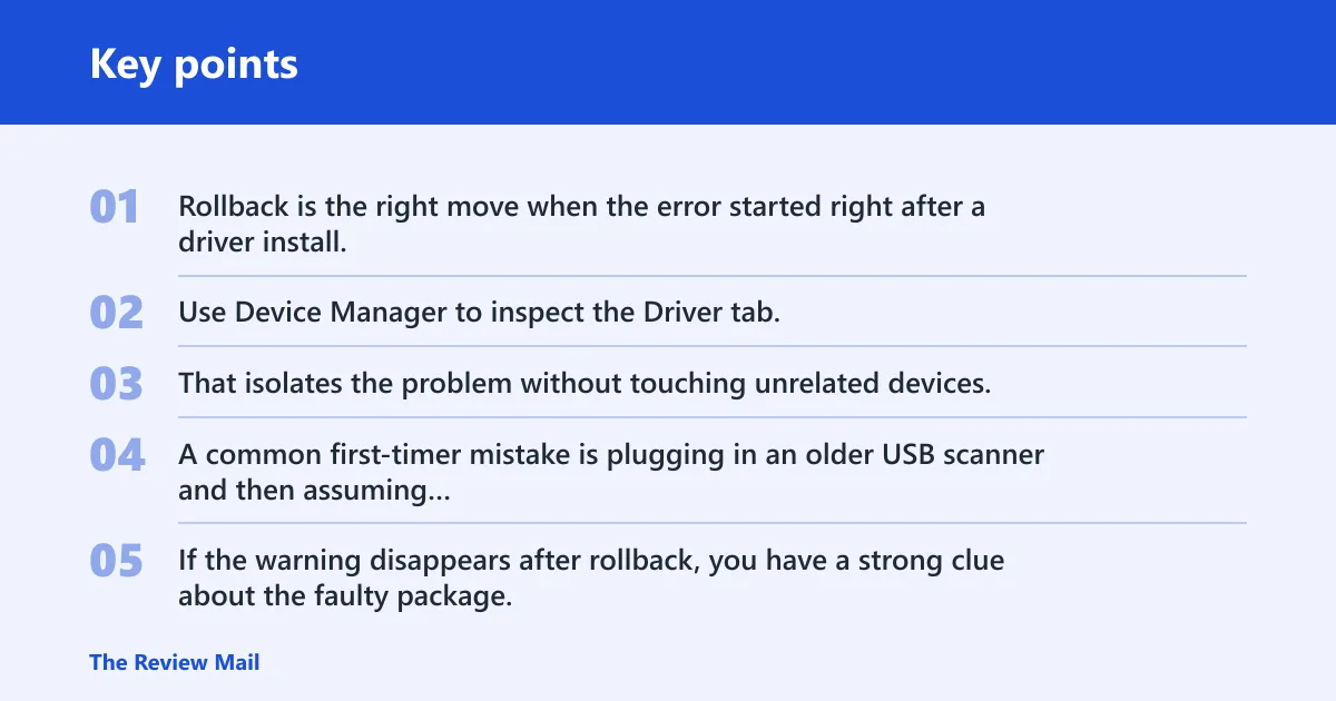 Key points: Triaging the error by device class
