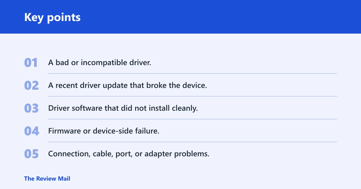 Key points: What Device Manager error 43 means
