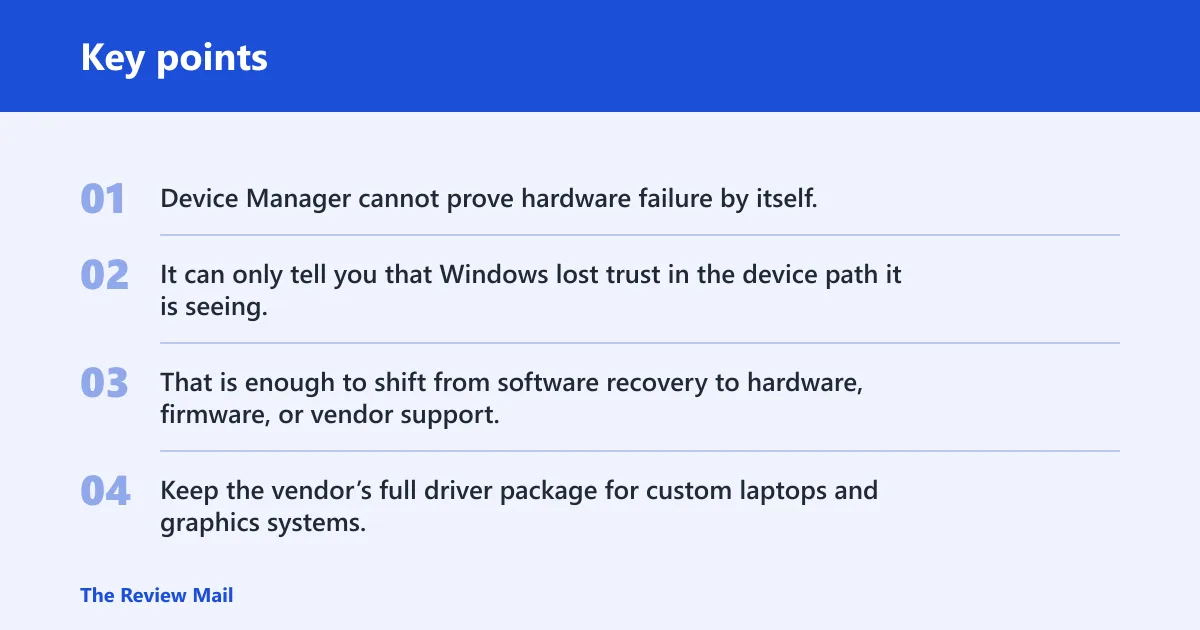 Key points: Still not working?