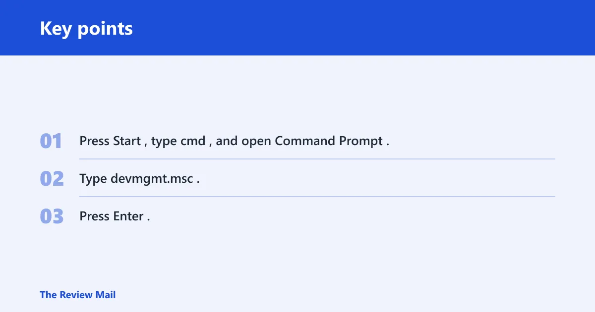 Key points: How do you open Device Manager from CMD in Windows 11?