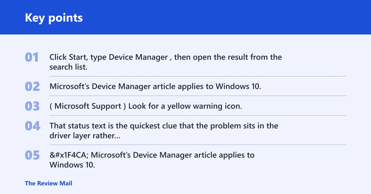 Key points: What Code 1 means in Device Manager