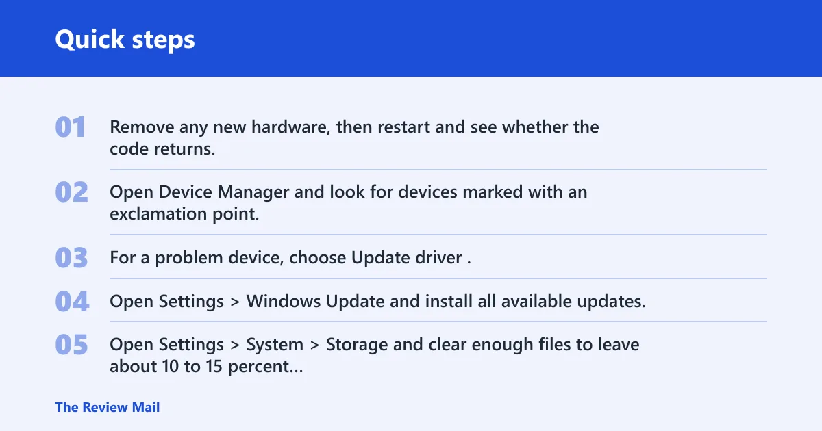 Quick steps: Which fixes should you try after you have the stop code?