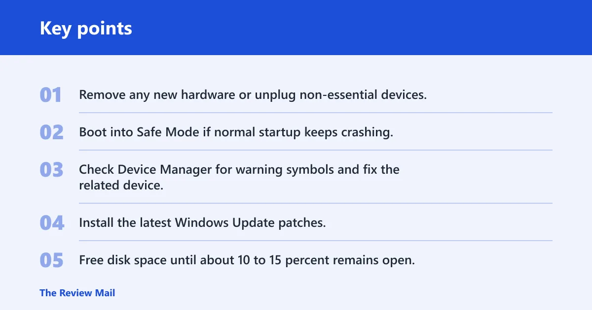 Key points: What should I do if the same BSOD keeps coming back after I disable reboot?