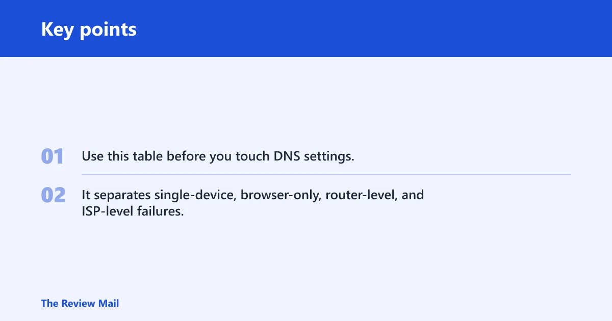 Key points: DNS triage matrix
