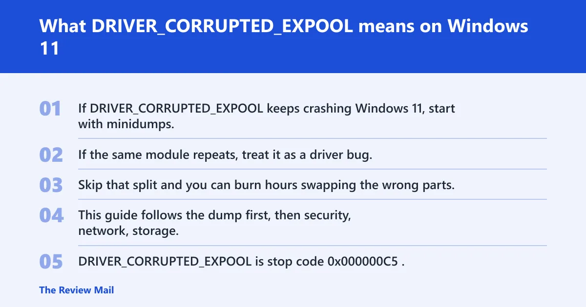 Steps: What DRIVER_CORRUPTED_EXPOOL means on Windows 11