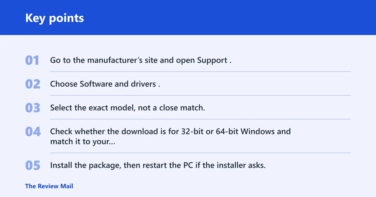 Key points: Get the right OEM driver