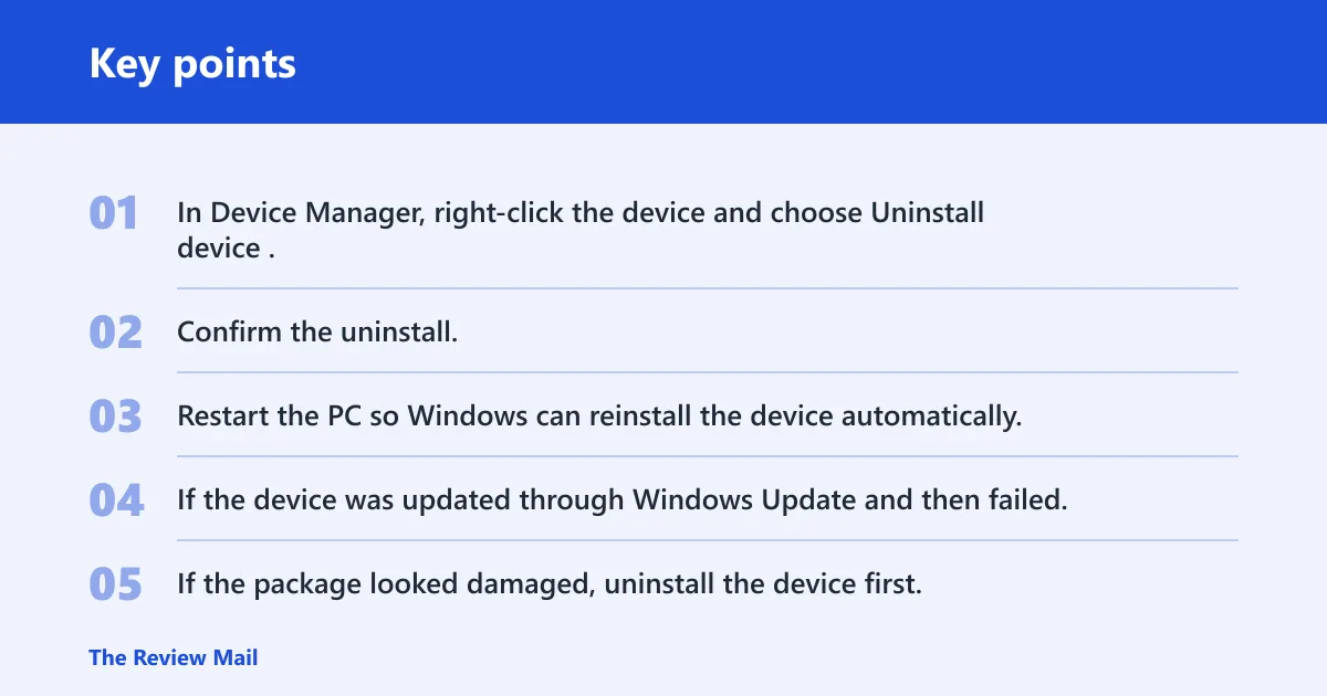 Key points: What if the device still does not work?