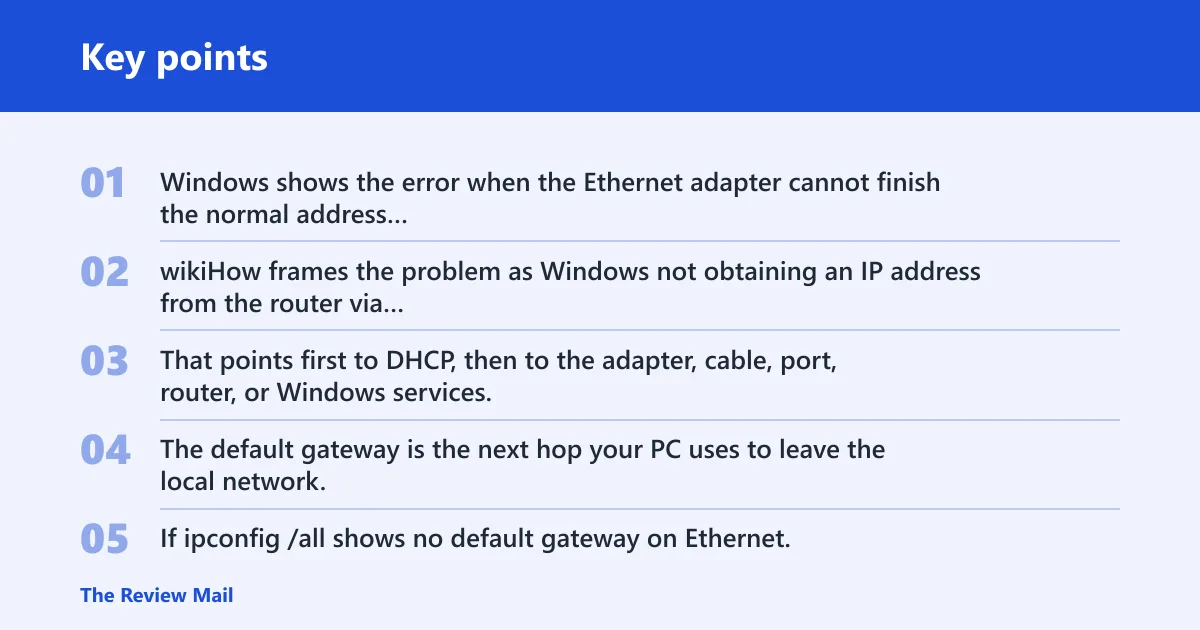 Key points: What the error means