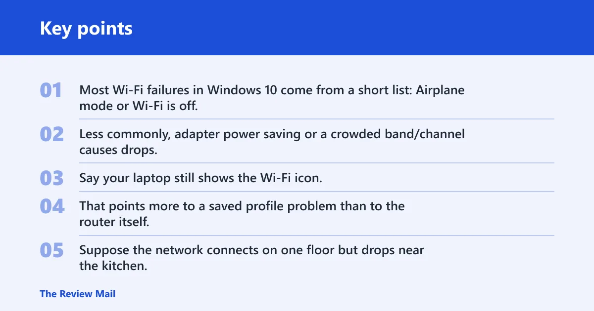 Key points: What your Wi‑Fi symptom means