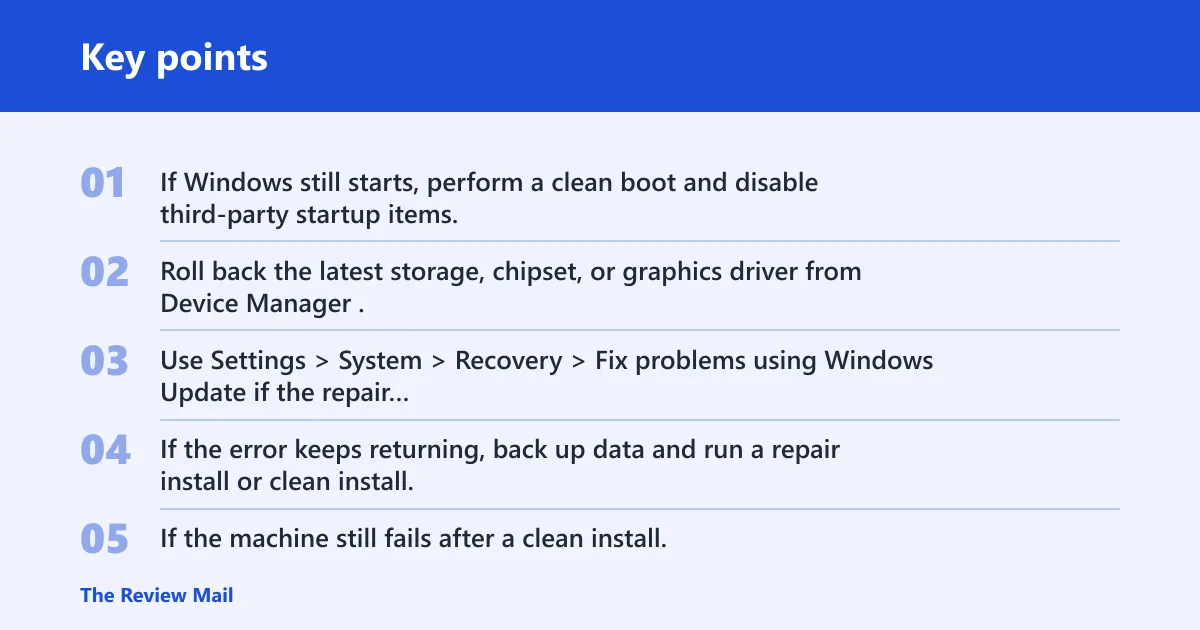 Key points: Still not working?