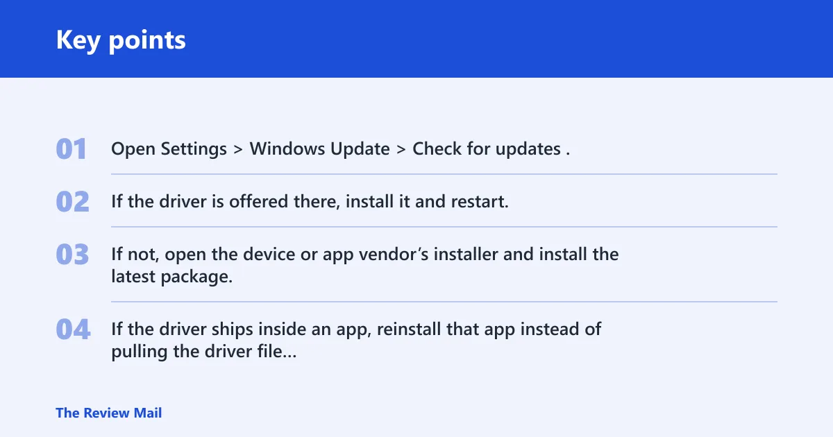 Key points: Should you update or reinstall the driver?