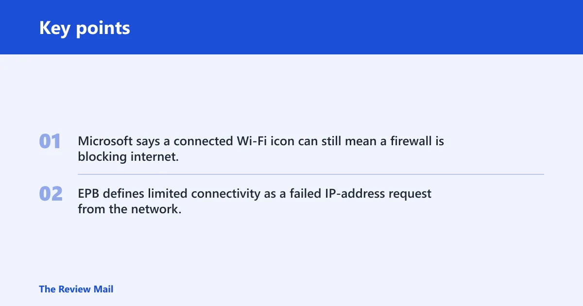 Key points: What Wi‑Fi limited connection means