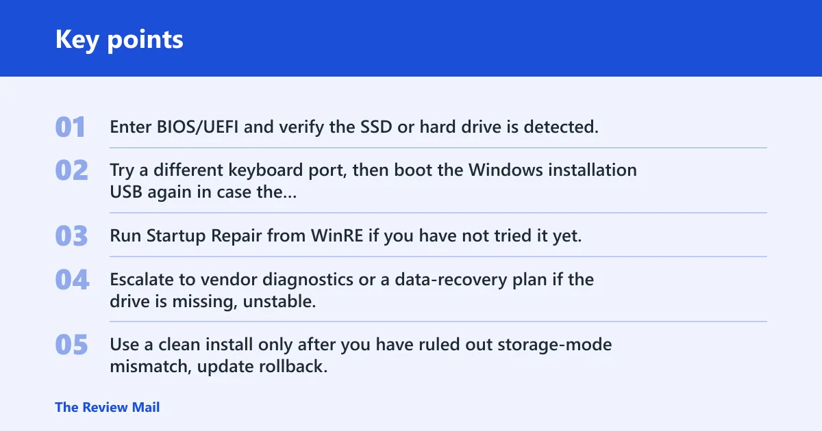 Key points: Still not working?