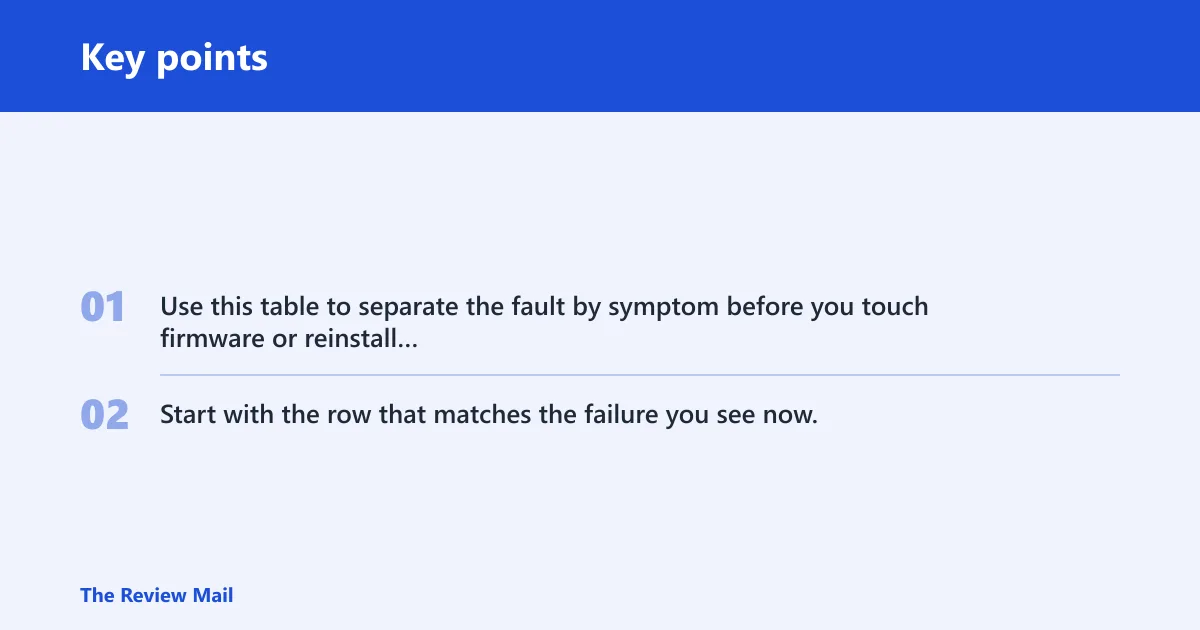 Key points: IRQ triage table