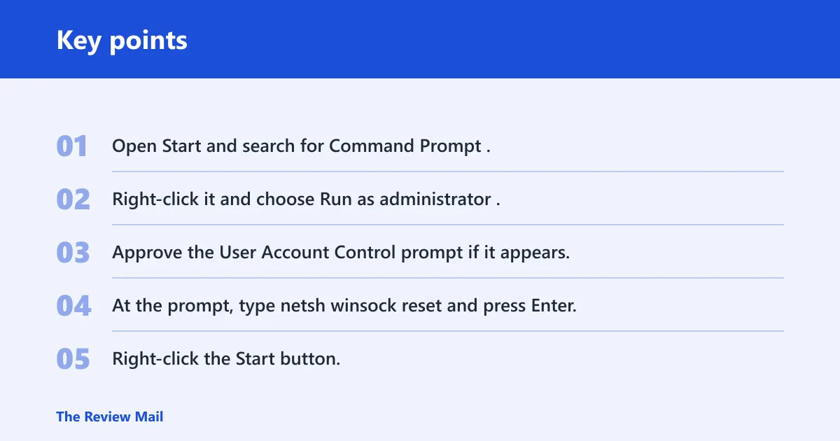 Key points: Run the command as administrator