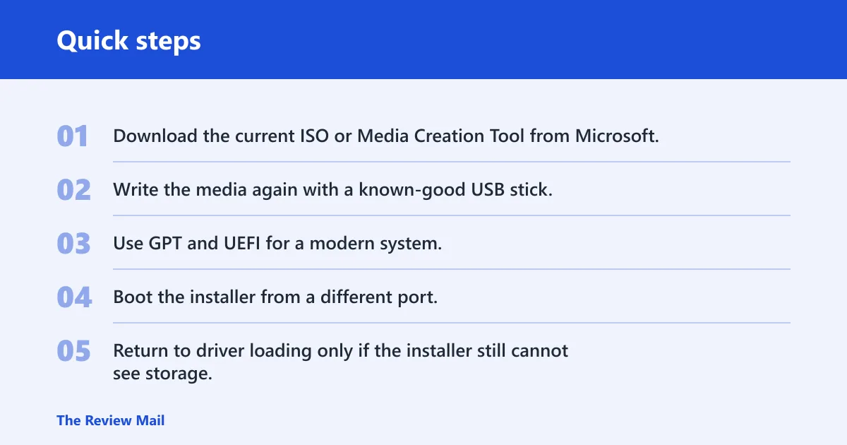 Quick steps: Check the installation media