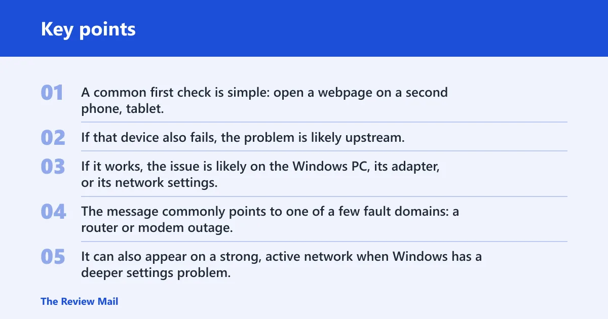 Key points: What No Internet, Secured means
