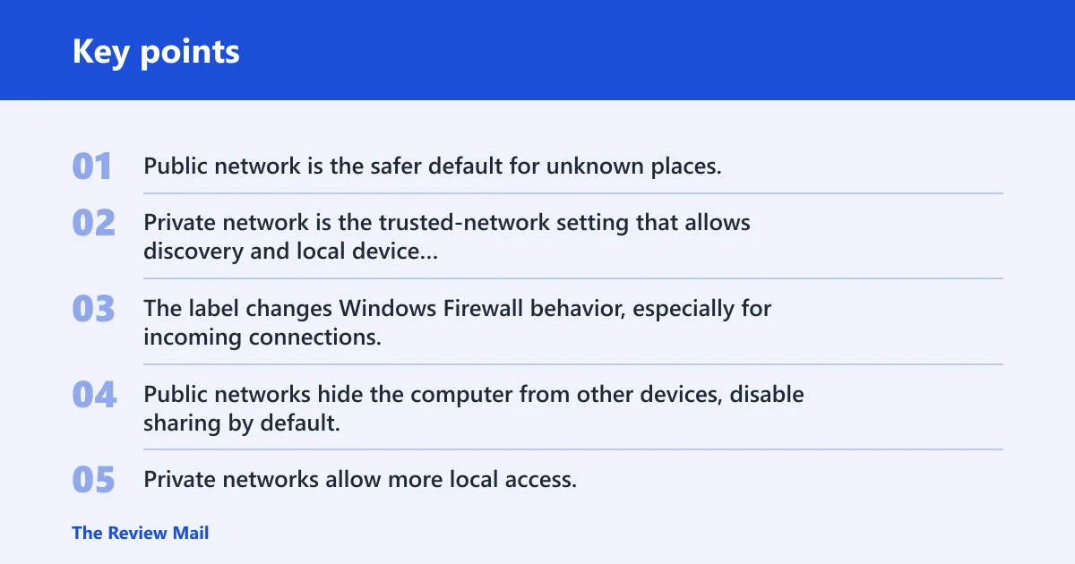 Key points: What public and private mean in Windows 11