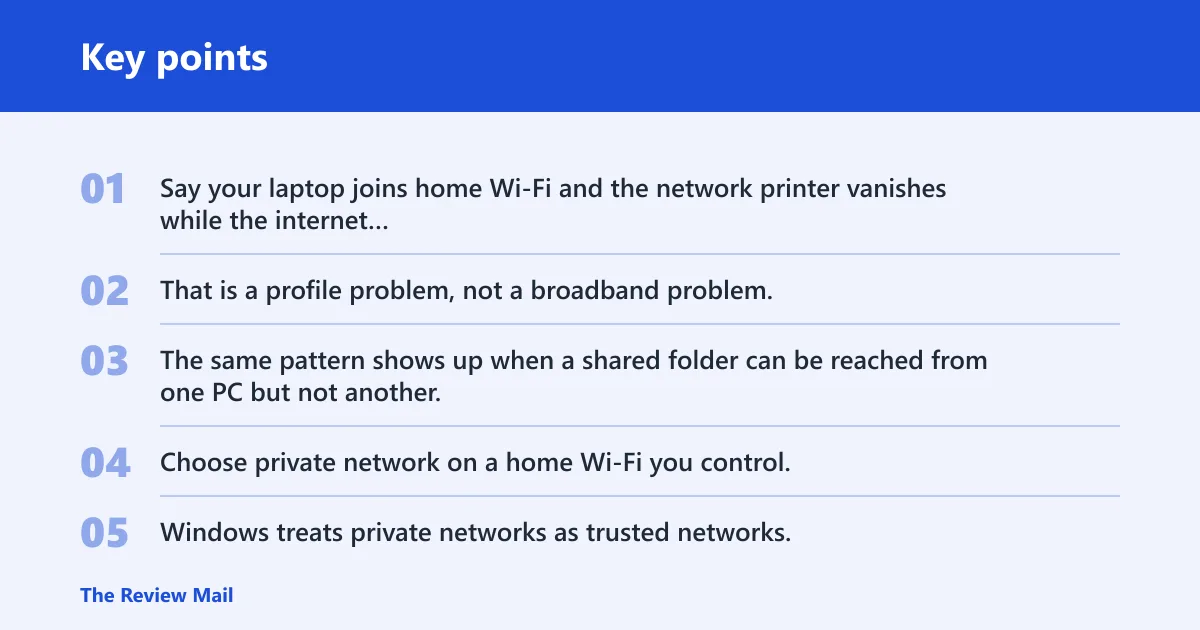 Key points: Network profile decision table