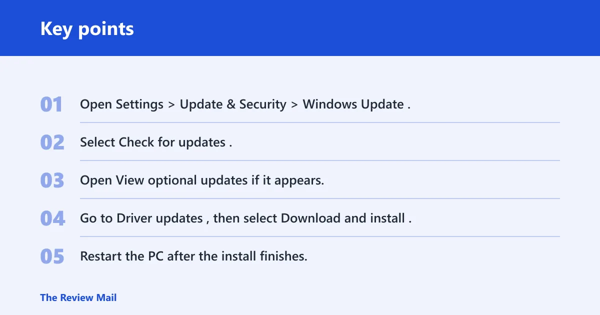 Key points: Should I update drivers through Windows Update or Device Manager?