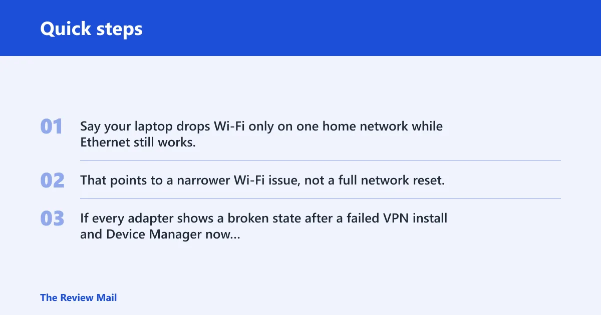 Quick steps: Network reset decision table