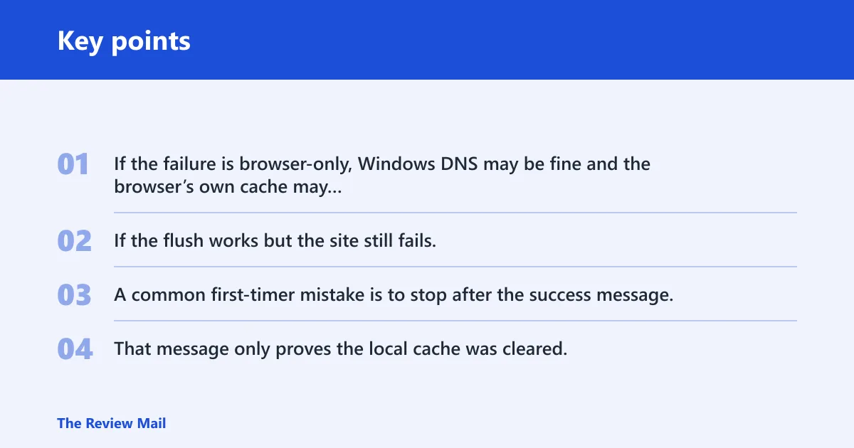 Key points: DNS cache decision table