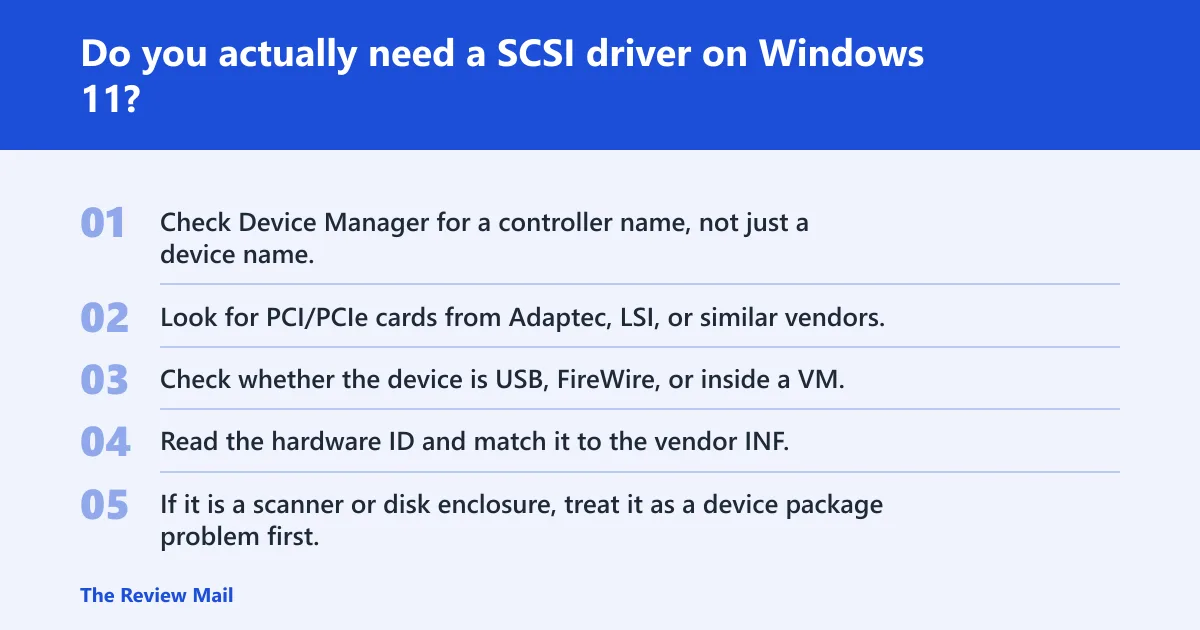 Steps: Do you actually need a SCSI driver on Windows 11?