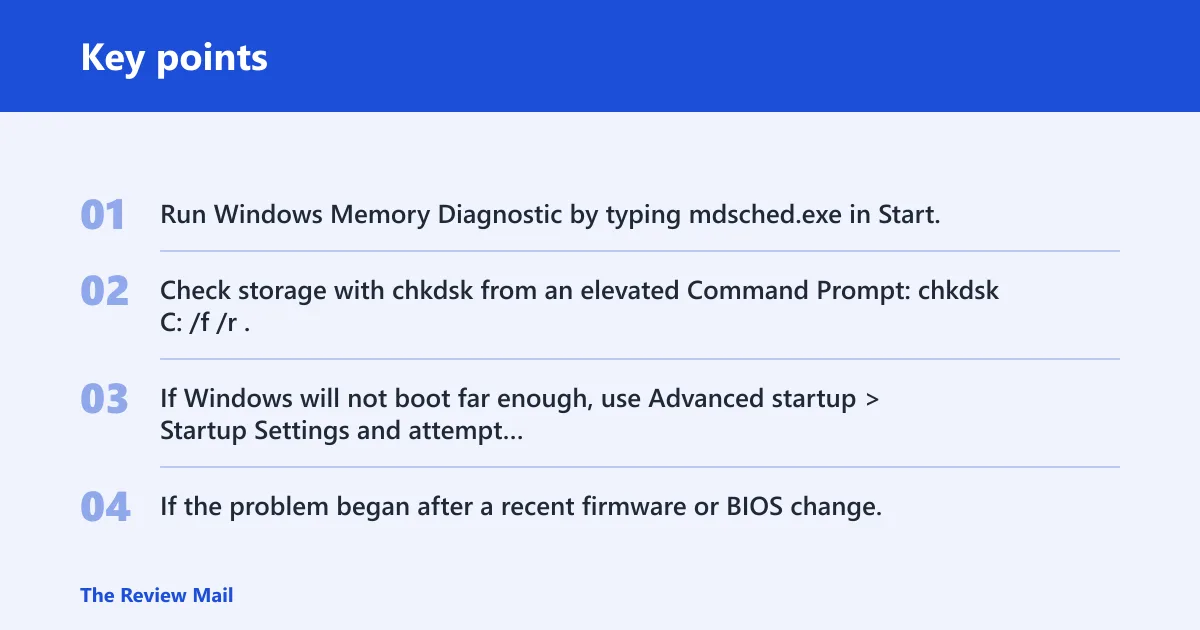 Key points: Is the crash pointing to hardware failure?