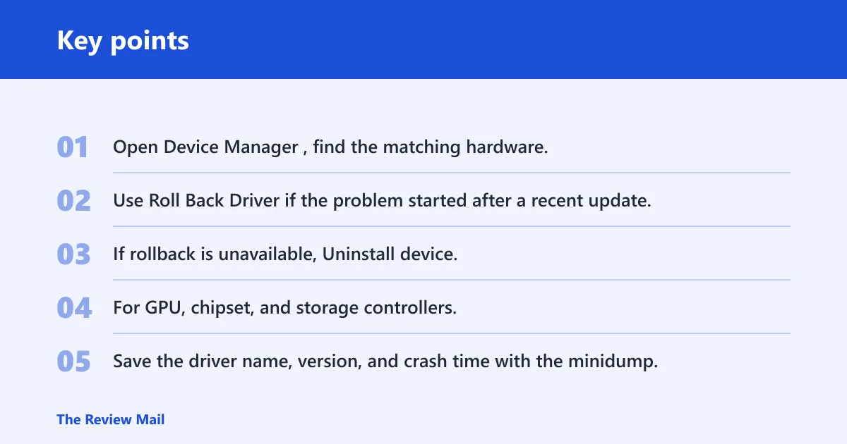 Key points: What if the blue screen names a driver?