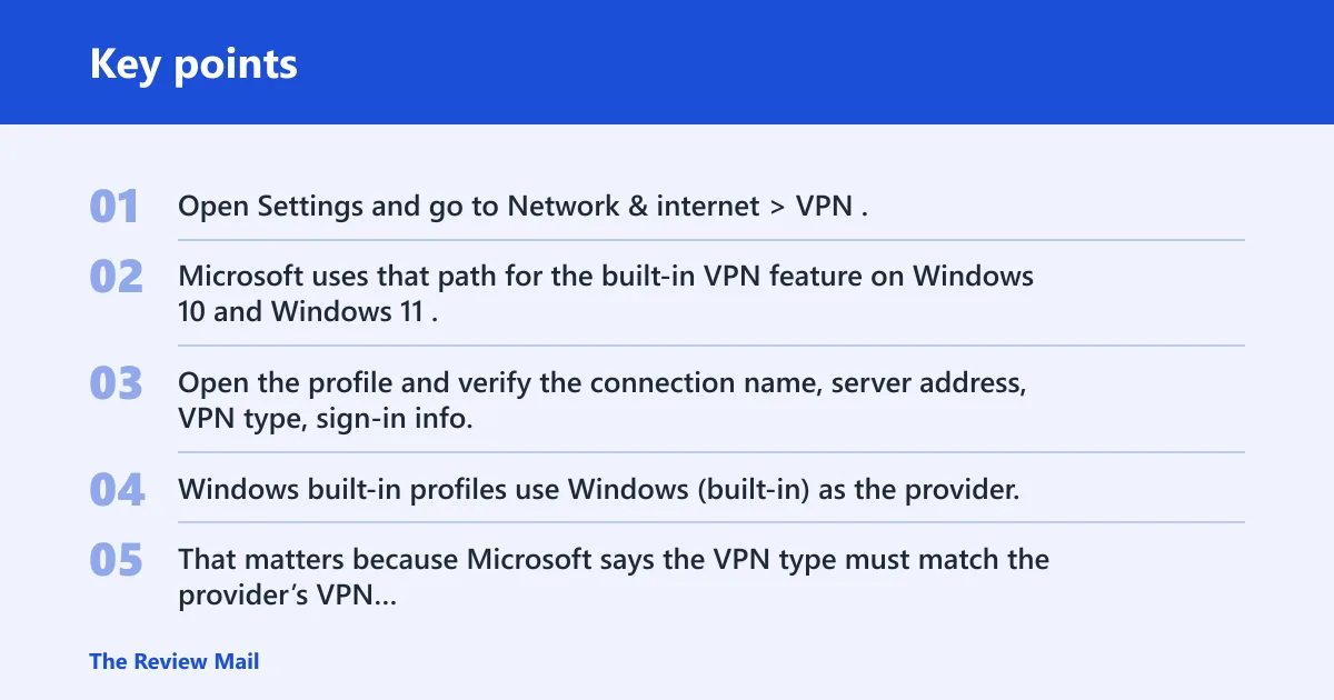 Key points: Why is my VPN not connecting?