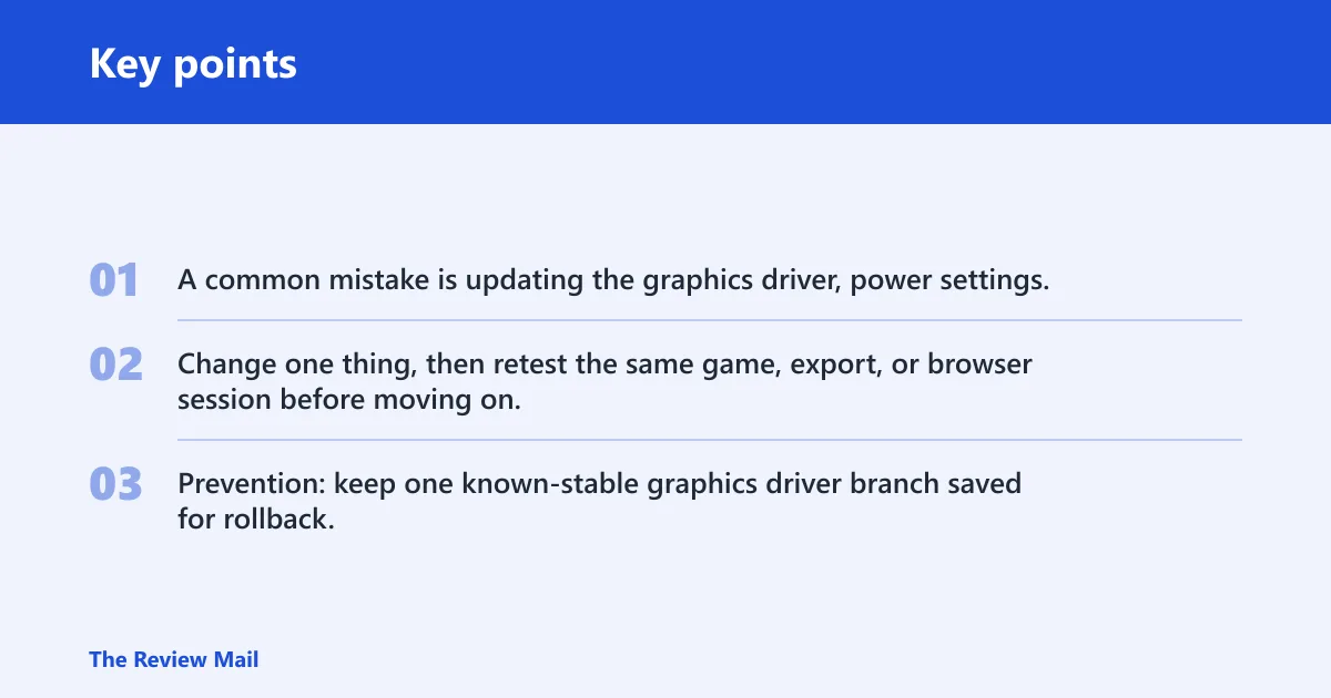 Key points: Still not working?