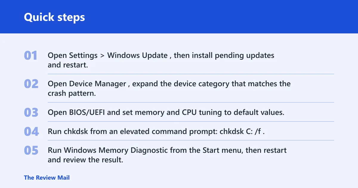 Quick steps: How do I fix WHEA_UNCORRECTABLE_ERROR on Windows 11?