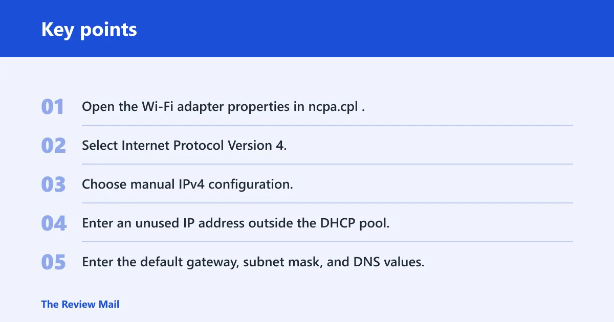 Key points: Can I set a static IP address as a last resort?