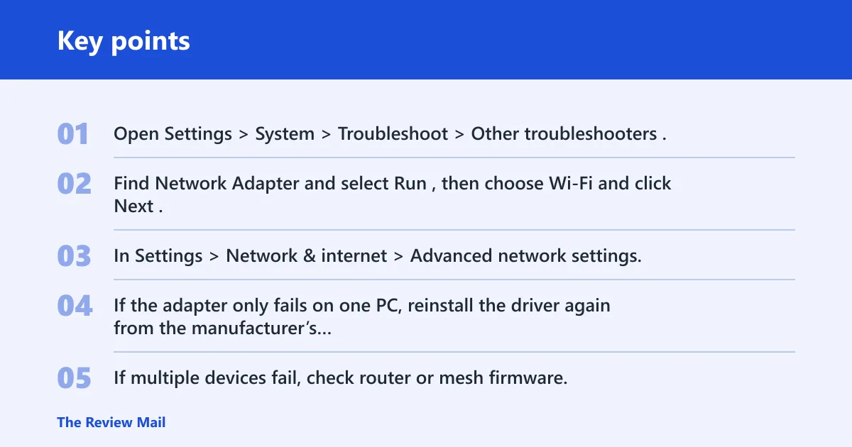 Key points: Still not working?