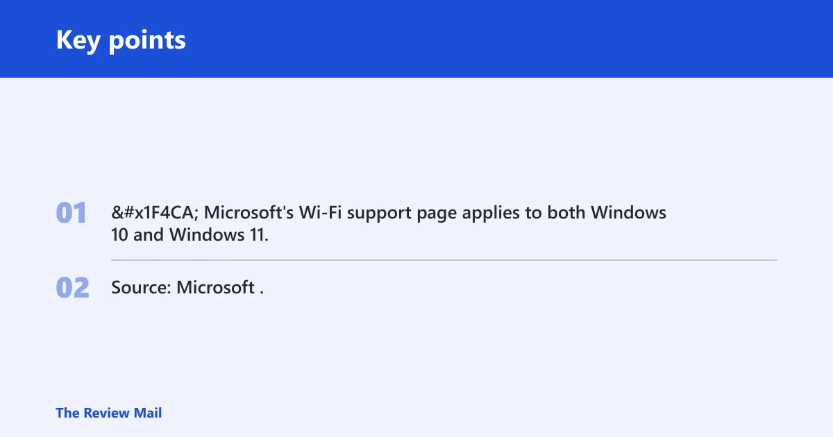 Key points: Wi‑Fi adapter decision table
