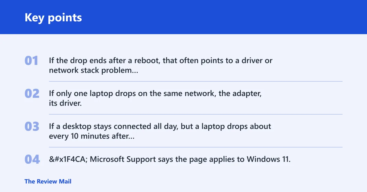 Key points: What repeated Wi-Fi drops usually mean