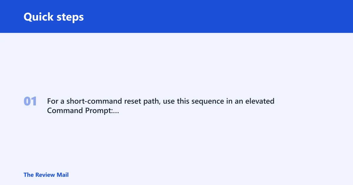 Quick steps: Which fix to try first
