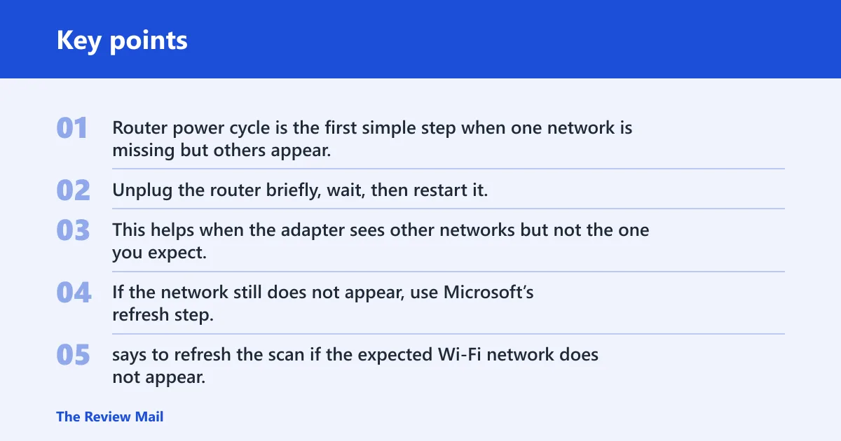 Key points: What if nearby networks do not appear?