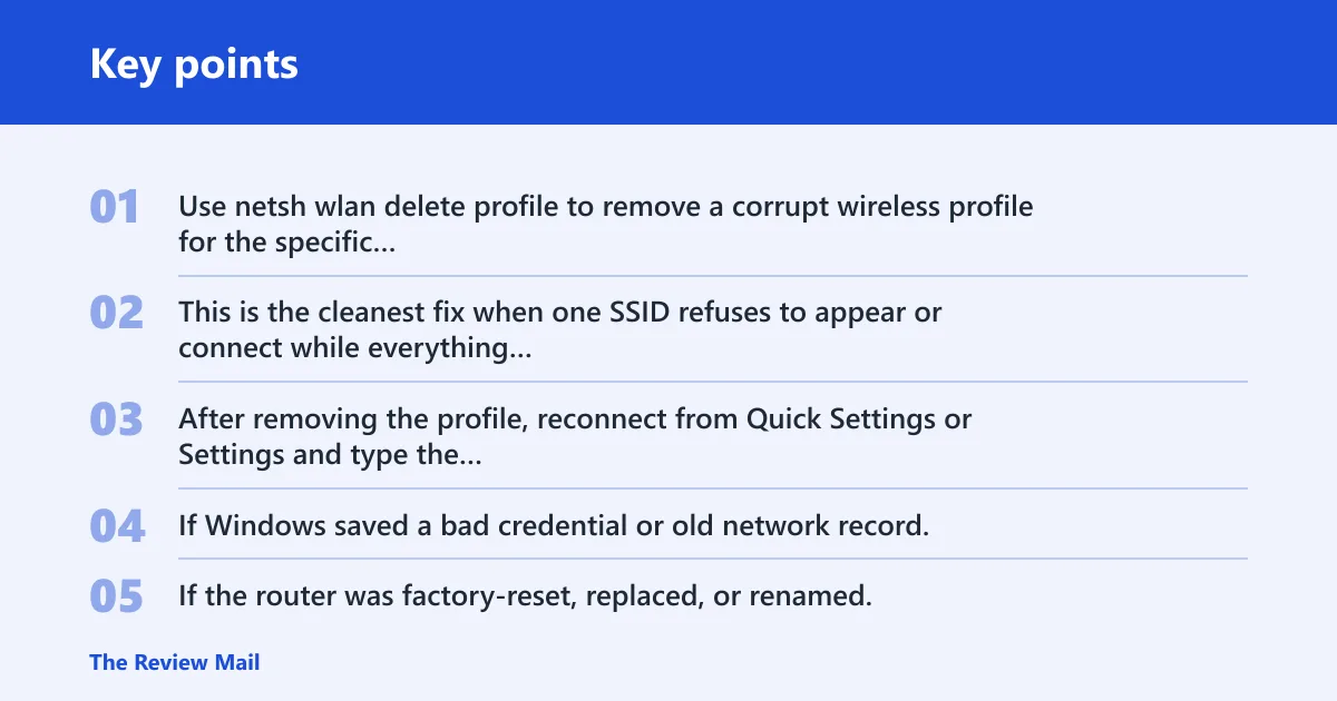 Key points: What if only one saved network is missing?