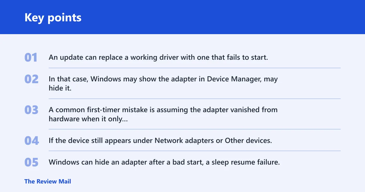 Key points: Why the adapter disappeared