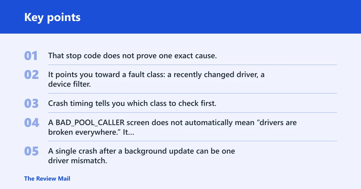 Key points: BAD_POOL_CALLER on Windows 11