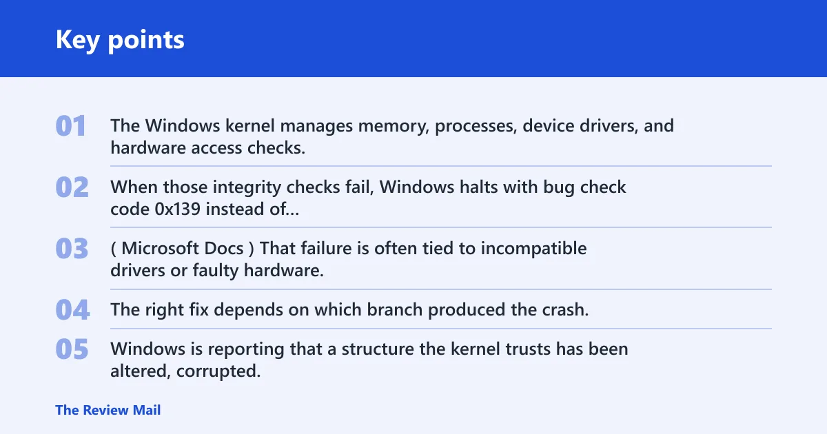 Key points: What KERNEL_SECURITY_CHECK_FAILURE means