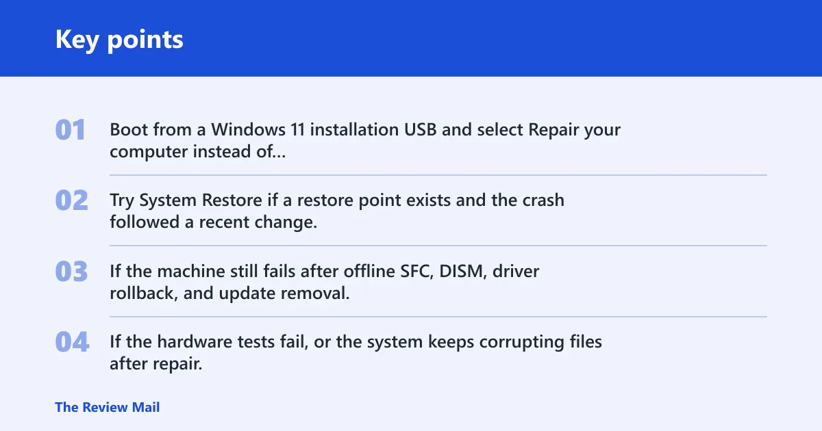 Key points: Still not working?
