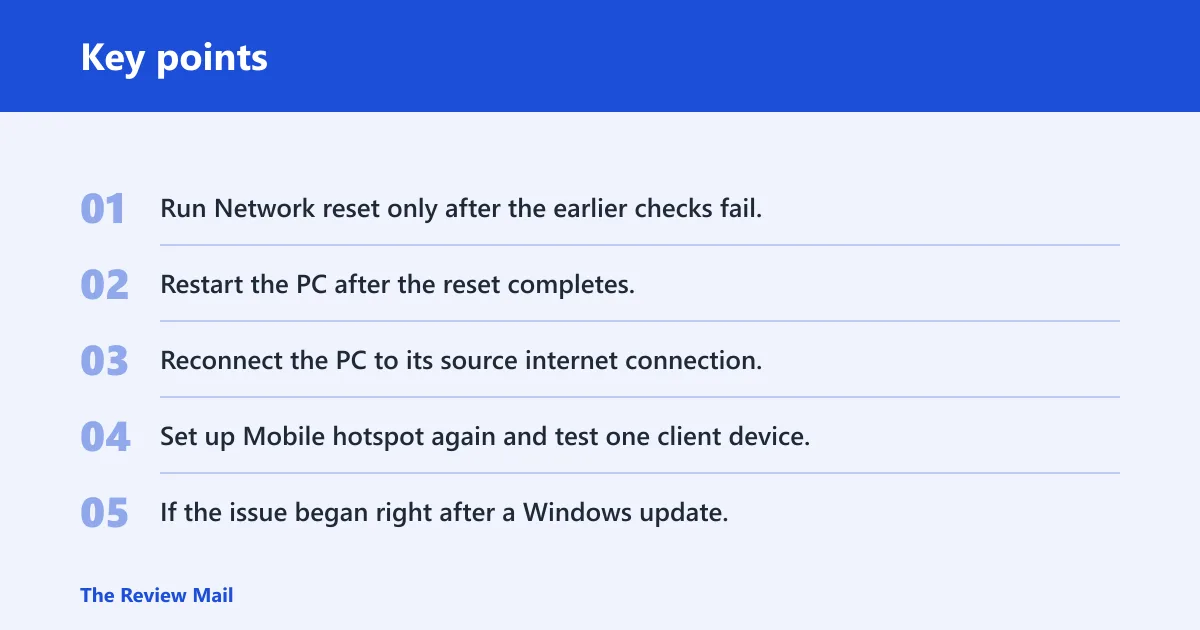 Key points: Still not working?