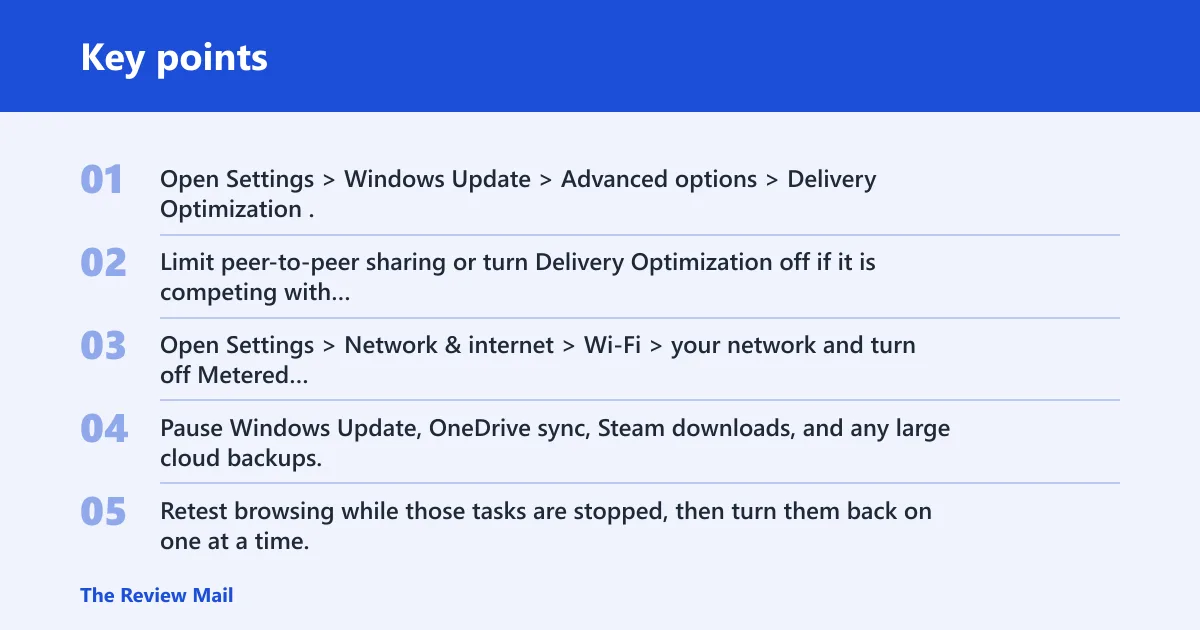 Key points: Is Windows using your bandwidth in the background?