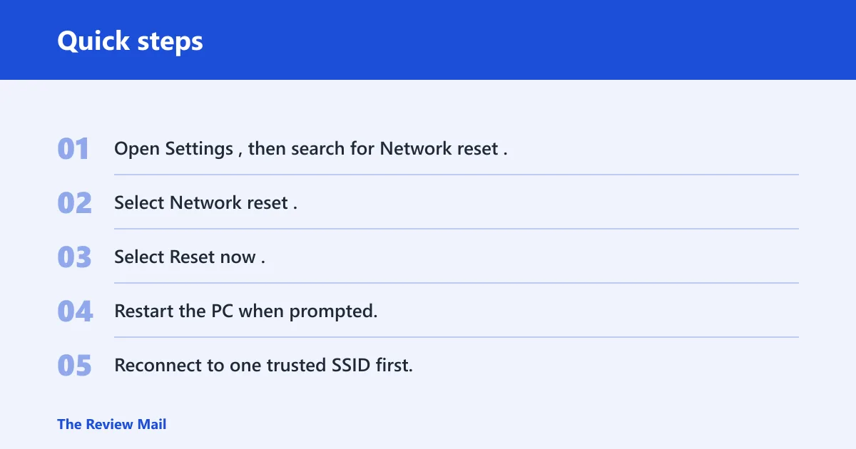 Quick steps: When to use Network reset