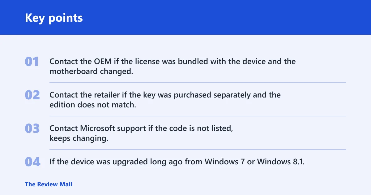 Key points: Still not working?