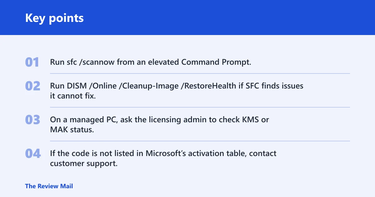 Key points: Still not working?